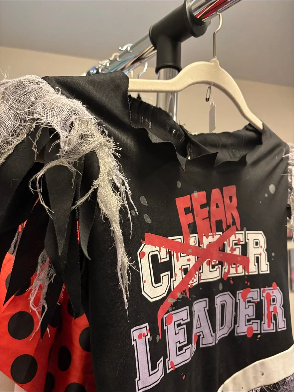 Girls Black 'Fear Leader' Graphic Cheer Dress - Halloween, Party, Dress-up (S)